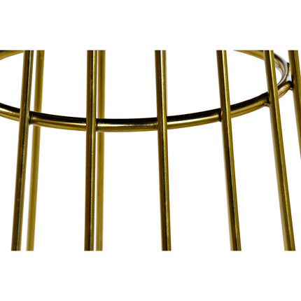 Esstisch DKD Home Decor 90 x 90 x 75,5 cm Gold Weiß Marmor Eisen