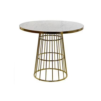 Esstisch DKD Home Decor 90 x 90 x 75,5 cm Gold Weiß Marmor Eisen