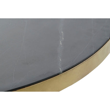 Esstisch DKD Home Decor 90 x 90 x 75,5 cm Schwarz Gold Marmor Eisen