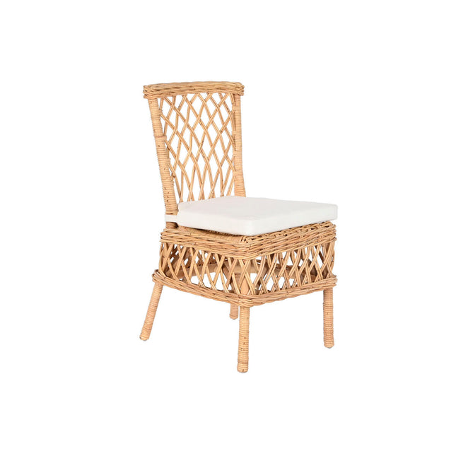 Stuhl DKD Home Decor Weiß natürlich Rattan 45 x 55 x 85 cm