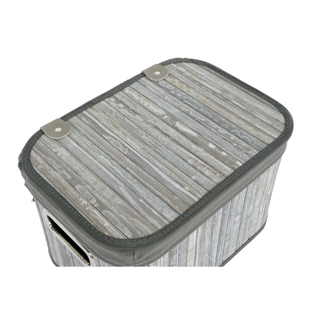 Korb-Set DKD Home Decor Weiß Grau Bambus Holz MDF 51 x 35 x 33 cm