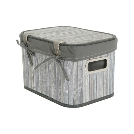 Korb-Set DKD Home Decor Weiß Grau Bambus Holz MDF 51 x 35 x 33 cm