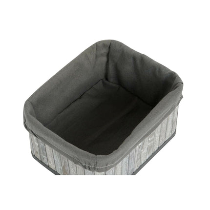 Korb-Set DKD Home Decor Weiß Grau Bambus Holz MDF 51 x 35 x 33 cm