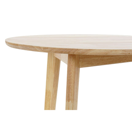 Satz mit 2 Tischen DKD Home Decor Weiß natürlich Kautschukholz 50 x 50 x 49,5 cm