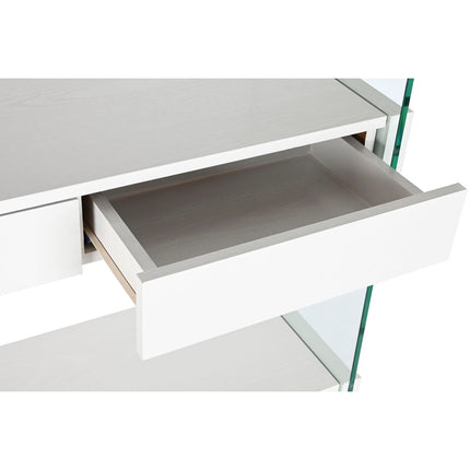Regal DKD Home Decor Weiß Durchsichtig Kristall Holz MDF 90 x 35 x 180 cm
