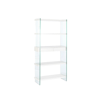 Regal DKD Home Decor Weiß Durchsichtig Kristall Holz MDF 90 x 35 x 180 cm