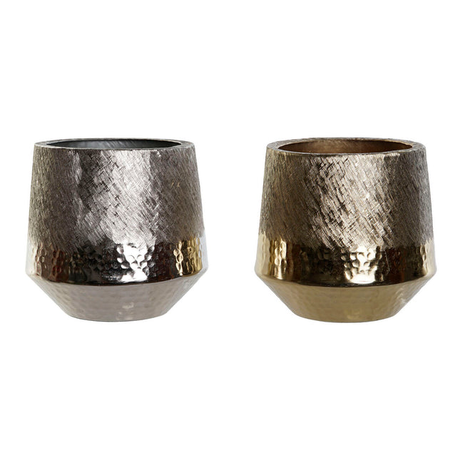 Tischdekoration DKD Home Decor Gold Silberfarben Romantisch 19 x 19 x 20 cm (2 Stück)