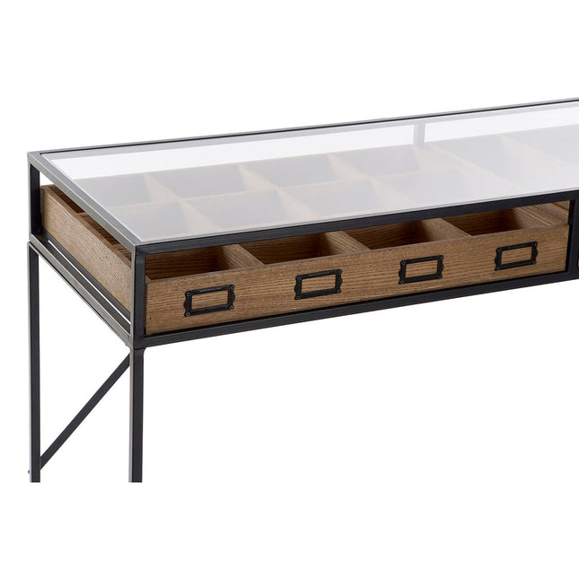 Konsole DKD Home Decor Braun Schwarz Metall Kristall Holz MDF 120 x 40 x 83 cm