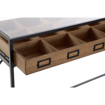 Konsole DKD Home Decor Braun Schwarz Metall Kristall Holz MDF 120 x 40 x 83 cm
