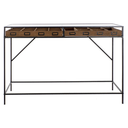 Konsole DKD Home Decor Braun Schwarz Metall Kristall Holz MDF 120 x 40 x 83 cm