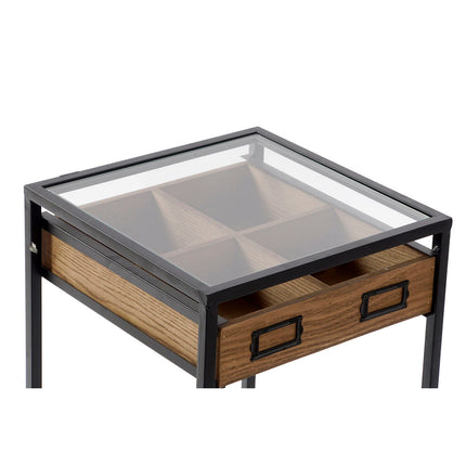 Beistelltisch DKD Home Decor Braun Schwarz Metall Kristall Holz MDF 30 x 30 x 65 cm