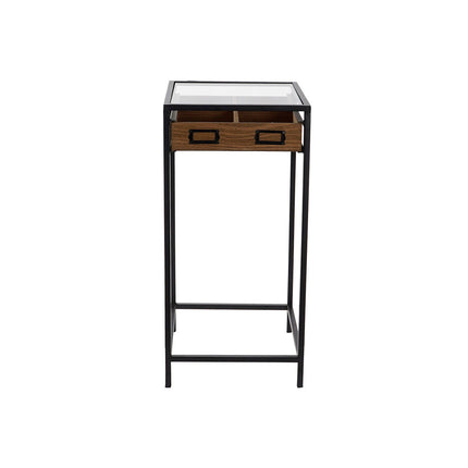 Beistelltisch DKD Home Decor Braun Schwarz Metall Kristall Holz MDF 30 x 30 x 65 cm