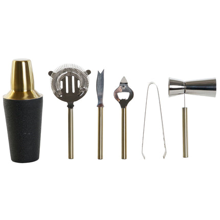 Cocktail-Set DKD Home Decor Schwarz Gold Edelstahl 22 x 22 x 21 cm