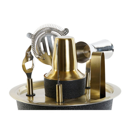 Cocktail-Set DKD Home Decor Schwarz Gold Edelstahl 22 x 22 x 21 cm