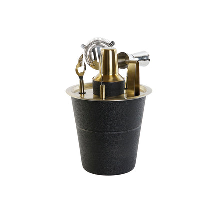 Cocktail-Set DKD Home Decor Schwarz Gold Edelstahl 22 x 22 x 21 cm