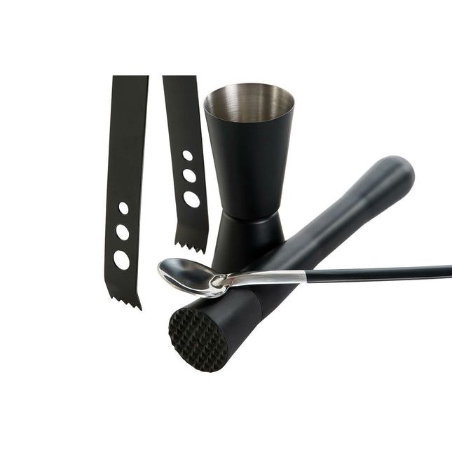 Cocktail-Set DKD Home Decor Schwarz Edelstahl 500 ml 8 x 8 x 20 cm