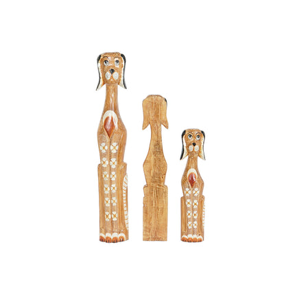 Deko-Figur DKD Home Decor Weiß Braun Hund Tropical 80 cm 16 x 9 x 100 cm