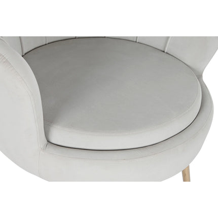 Sitz DKD Home Decor Creme Gold Samt Metall 85 x 85 x 81 cm