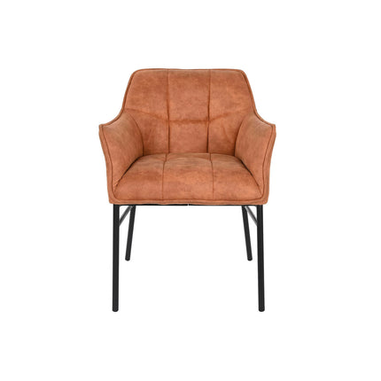 Stuhl DKD Home Decor Schwarz Camel Metall 60 x 60 x 84 cm