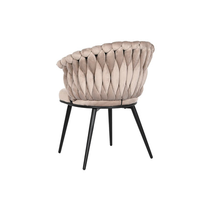 Stuhl DKD Home Decor Schwarz Beige 60 x 66 x 84 cm 66 x 60 x 84 cm