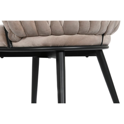 Stuhl DKD Home Decor Schwarz Beige 60 x 66 x 84 cm 66 x 60 x 84 cm