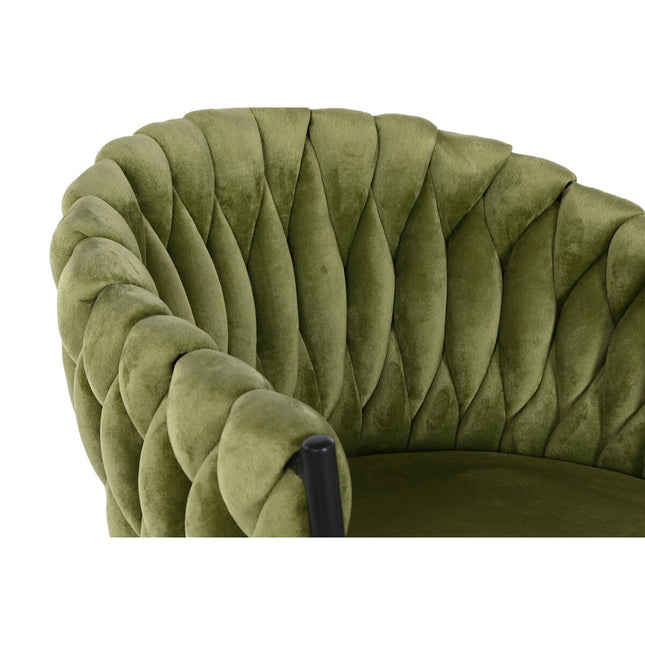 Hocker DKD Home Decor Schwarz grün Samt Metall 61 x 52 x 101 cm
