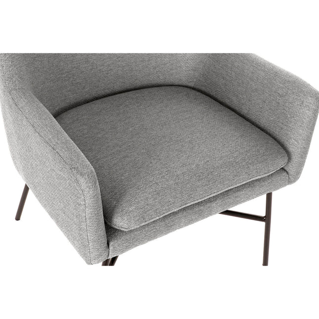 Sessel DKD Home Decor Schwarz Hellgrau Metall 66 x 62 x 76,5 cm