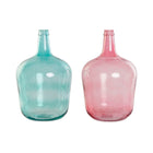 Vase DKD Home Decor Rosa grün Verre trempé 25 x 25 x 40 cm (2 Stück)