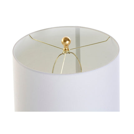 Tischlampe DKD Home Decor Weiß Gold PVC Metall 60 W 220 V 40,5 x 40,5 x 74,5 cm