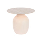 Beistelltisch DKD Home Decor Weiß Beige Hellbraun Metall aus Keramik 60 x 60 x 47 cm