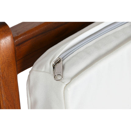 Sitz DKD Home Decor Weiß Braun Dunkelbraun Polyester Teakholz 64 x 76 x 77 cm