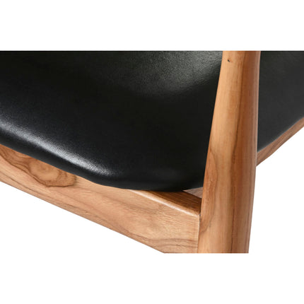 Stuhl DKD Home Decor Schwarz natürlich 58 x 60 x 75 cm