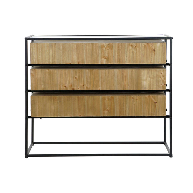 Schubladenschrank DKD Home Decor Schwarz natürlich Metall Holz MDF Moderne 100 x 45 x 82 cm