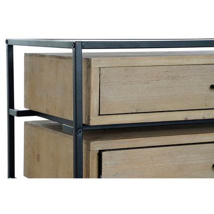 Schubladenschrank DKD Home Decor Schwarz natürlich Metall Holz MDF Moderne 100 x 45 x 82 cm