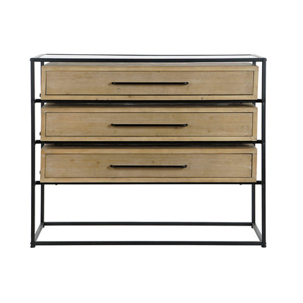 Schubladenschrank DKD Home Decor Schwarz natürlich Metall Holz MDF Moderne 100 x 45 x 82 cm