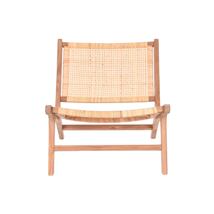 Stuhl DKD Home Decor Weiß Braun natürlich Rattan Teakholz 65 x 80 x 68 cm