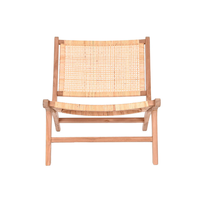 Stuhl DKD Home Decor Weiß Braun natürlich Rattan Teakholz 65 x 80 x 68 cm