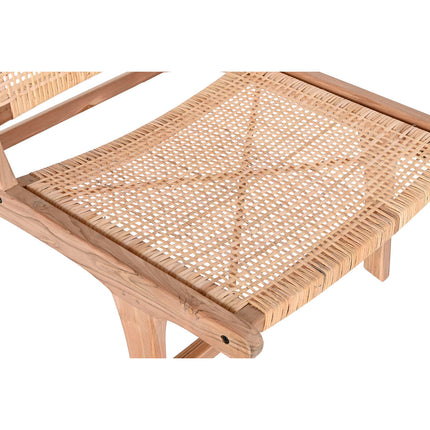 Stuhl DKD Home Decor Weiß Braun natürlich Rattan Teakholz 65 x 80 x 68 cm