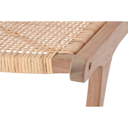 Stuhl DKD Home Decor Weiß Braun natürlich Rattan Teakholz 65 x 80 x 68 cm