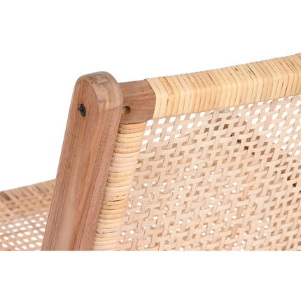 Stuhl DKD Home Decor Weiß Braun natürlich Rattan Teakholz 65 x 80 x 68 cm
