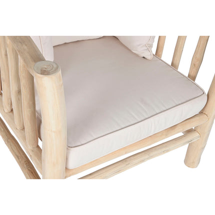Sessel DKD Home Decor Weiß natürlich Teakholz 80 x 77 x 71 cm