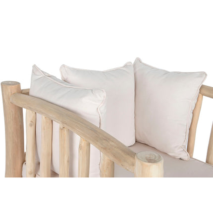 Sessel DKD Home Decor Weiß natürlich Teakholz 80 x 77 x 71 cm