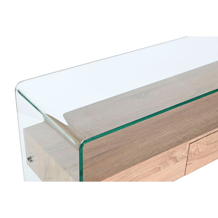 Konsole DKD Home Decor Durchsichtig Hellbraun Kristall Holz MDF 120 x 35 x 80 cm