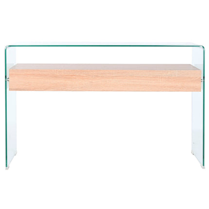 Konsole DKD Home Decor Durchsichtig Hellbraun Kristall Holz MDF 120 x 35 x 80 cm
