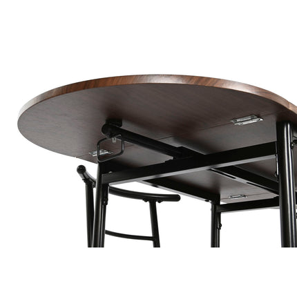 Tisch-Set mit 4 Stühlen DKD Home Decor Braun Schwarz Metall Holz MDF 121 x 55 x 78 cm