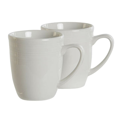 Satz von 4 Henkelbechern DKD Home Decor Weiß Porzellan 330 ml