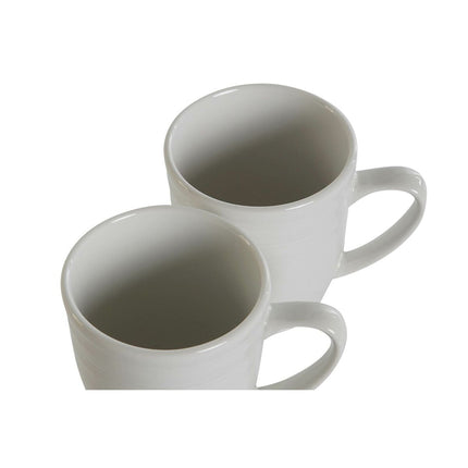 Satz von 4 Henkelbechern DKD Home Decor Weiß Porzellan 330 ml