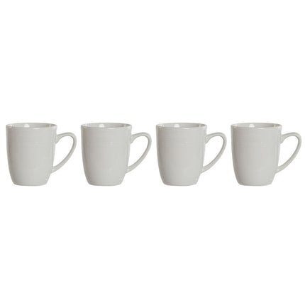 Satz von 4 Henkelbechern DKD Home Decor Weiß Porzellan 330 ml