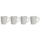 Satz von 4 Henkelbechern DKD Home Decor Weiß Porzellan 330 ml