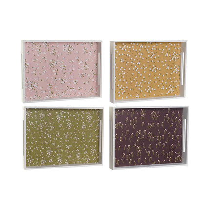 Schale DKD Home Decor Holz MDF Shabby Chic 40 x 30 x 5 cm (4 Stück)